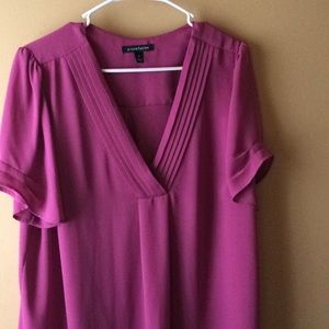 Pink V Neck Blouse